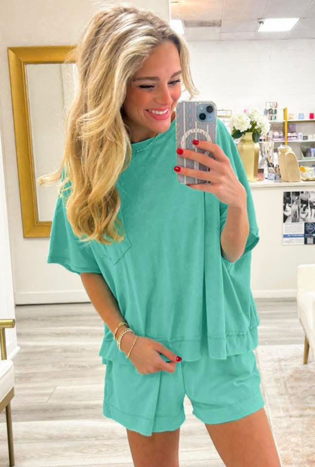 Mineral Washed Short Set