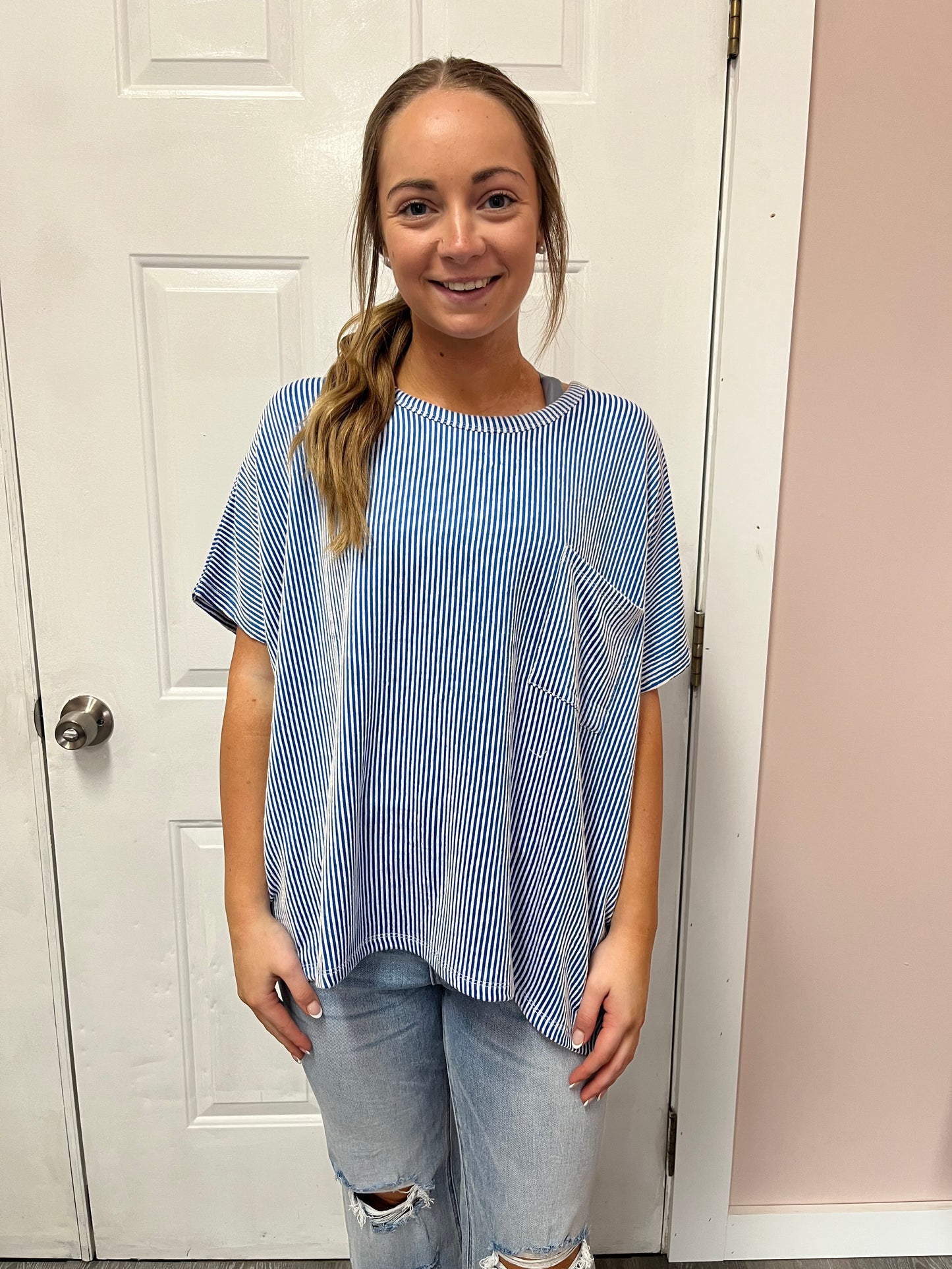 Curvy Corded Ribbed Tee
