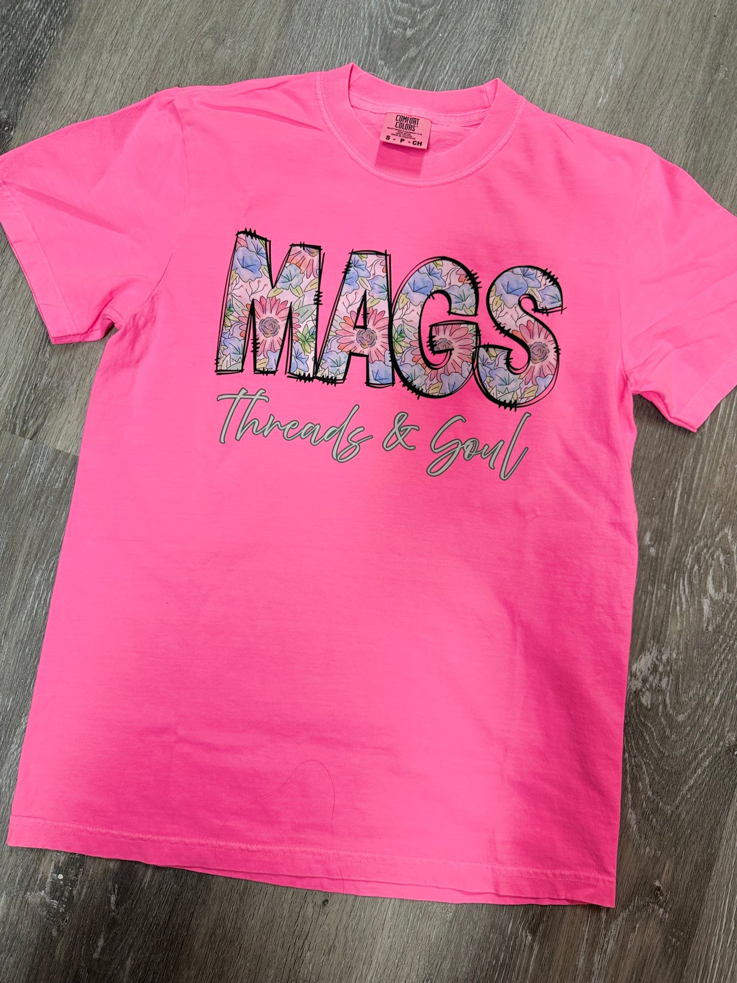 Hot Pink Floral Logo TShirt