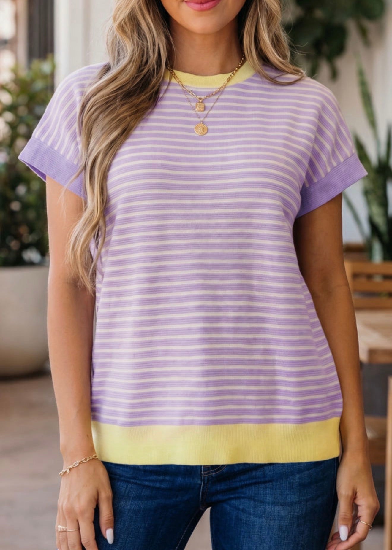 Purple/Yellow Stripe Top