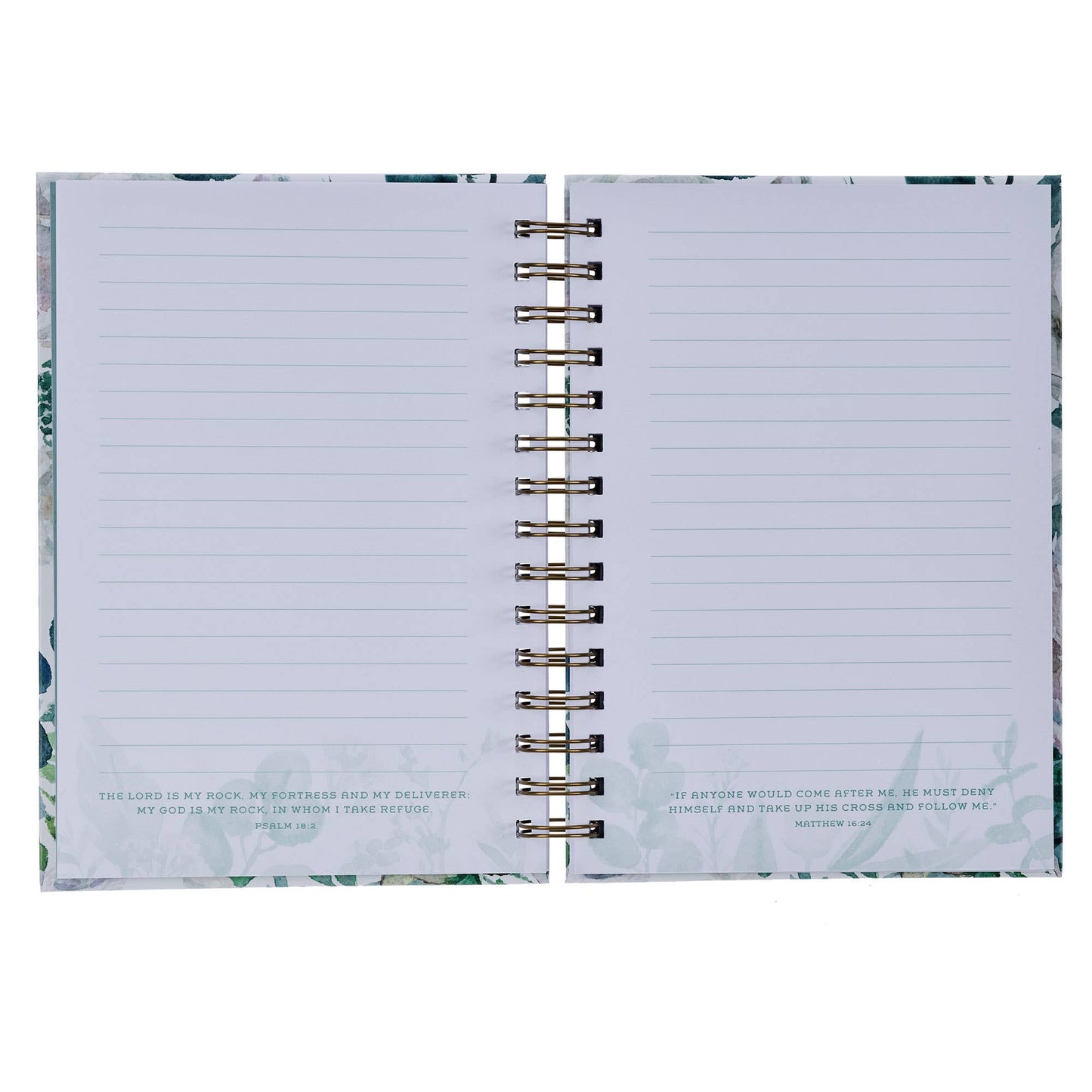 Journal Wirebound White/Teal Floral Be Still Ps. 46:10
