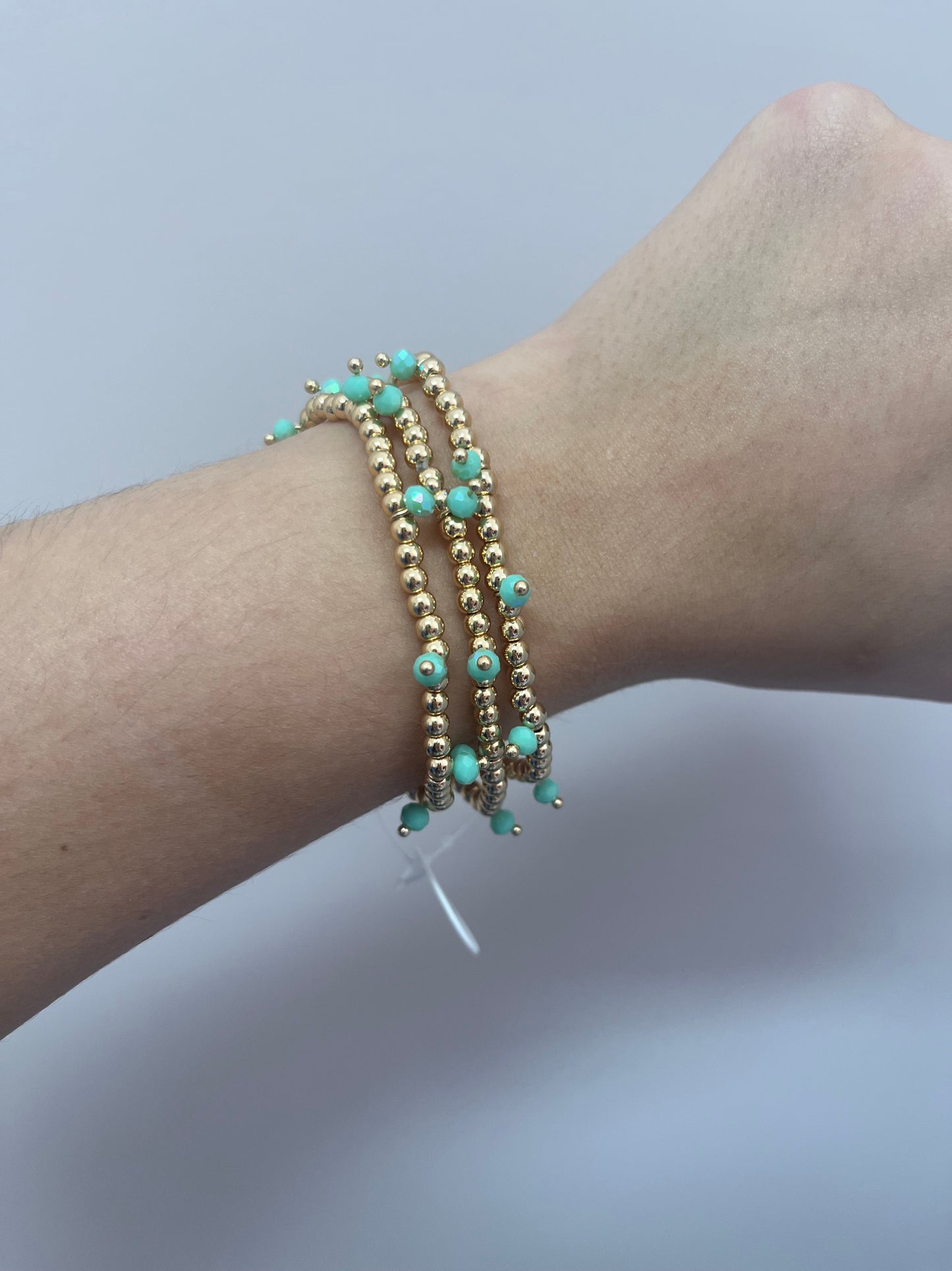 Green Gold Filled Bracelet Stack