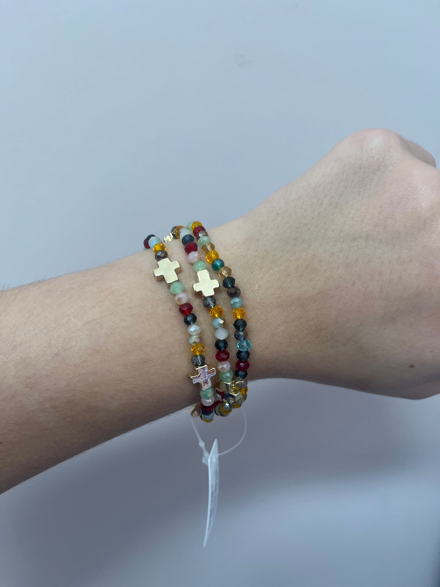 Mini Cross Multicolored Bracelet Stack