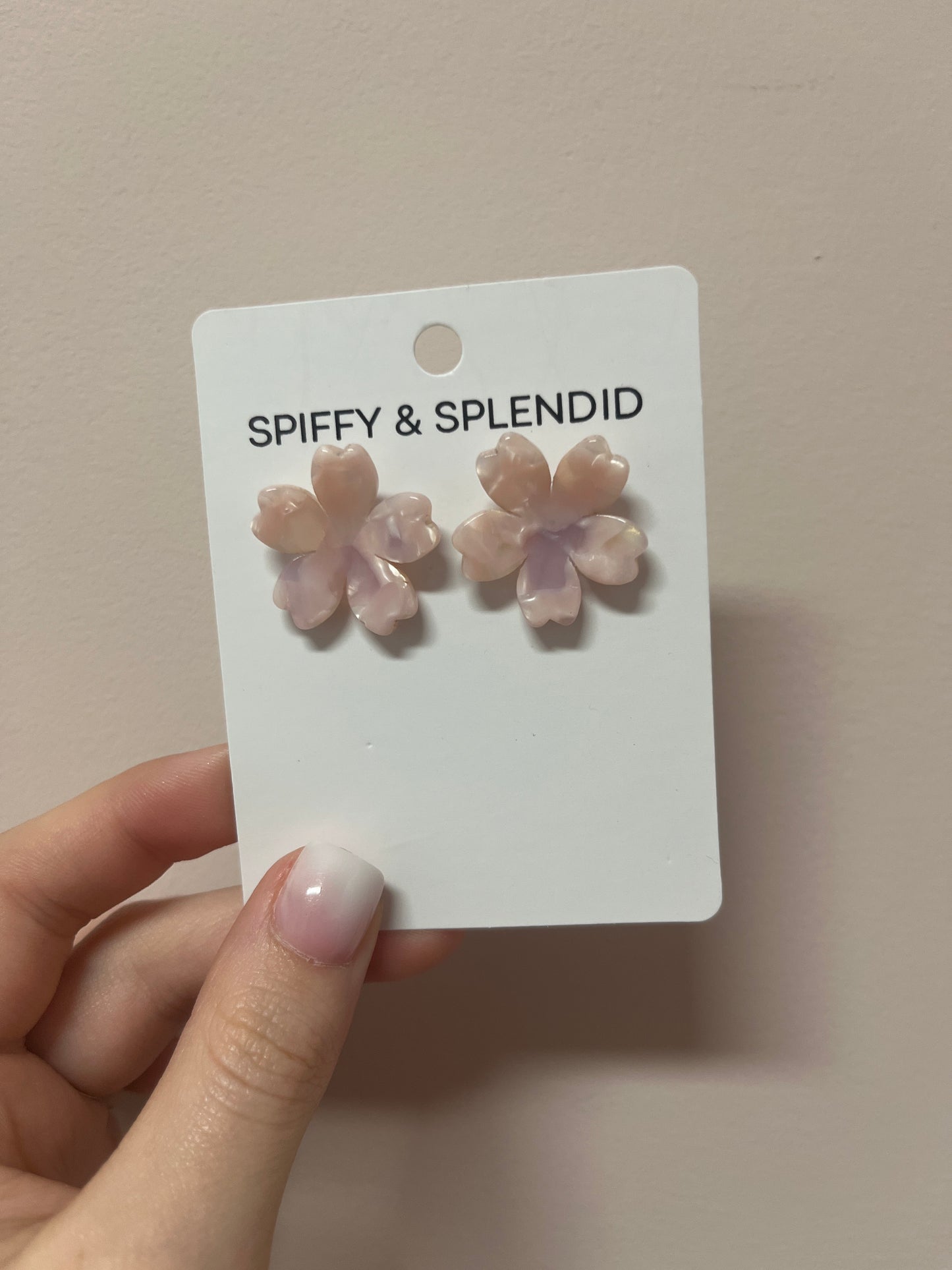 Pink Flower Studs