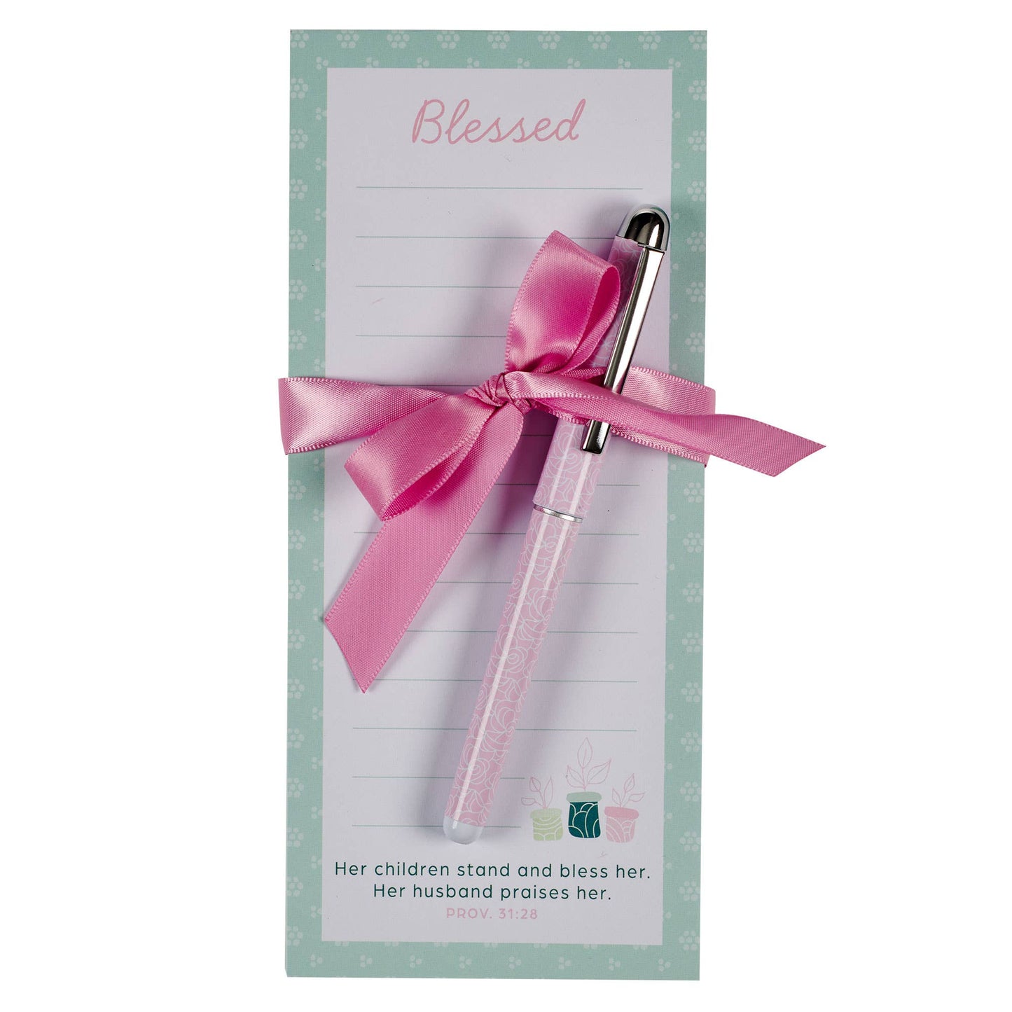 Magnetic Notepad w/pen Blessed Prov. 31:28