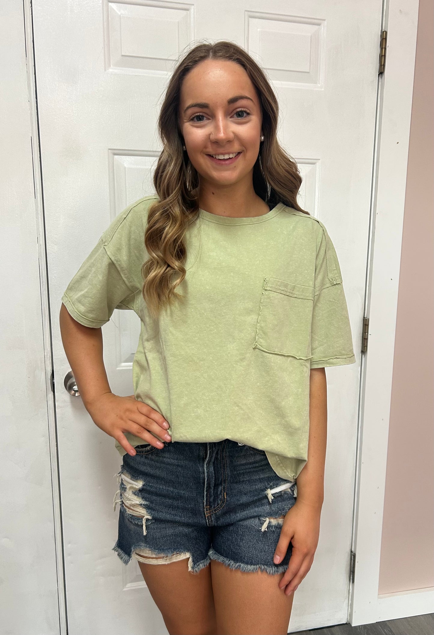 Green Mineral Washed Tee
