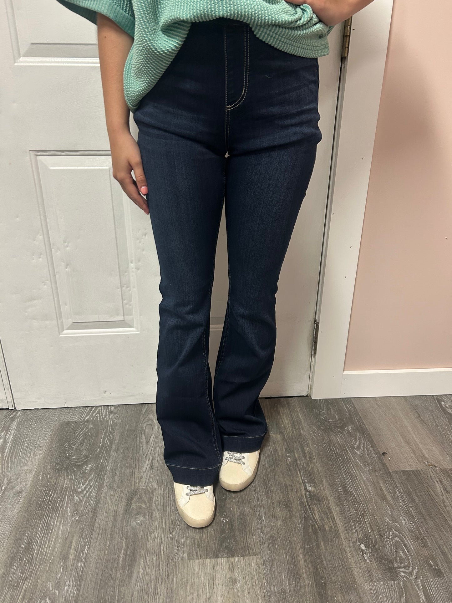 Dark Wash Pull On Jeans