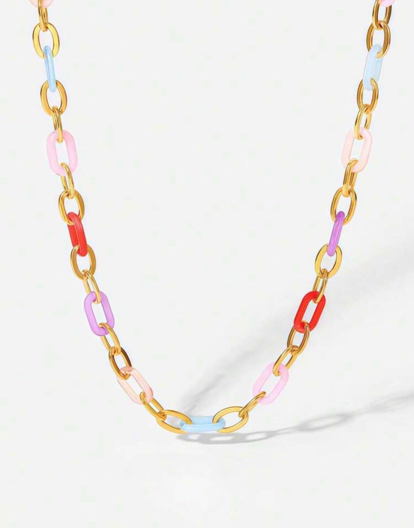 Multicolor Chain Link Necklace