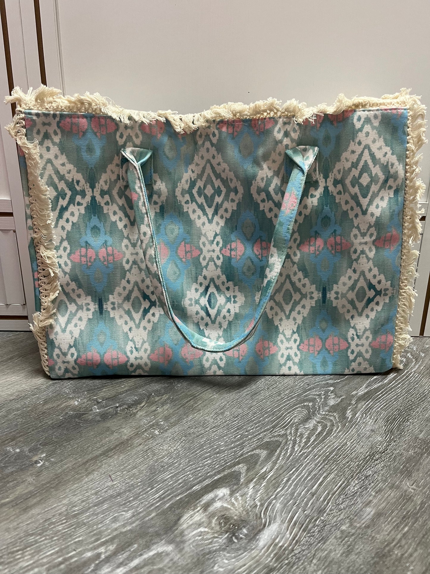 Blue/Pink Frayed Bag