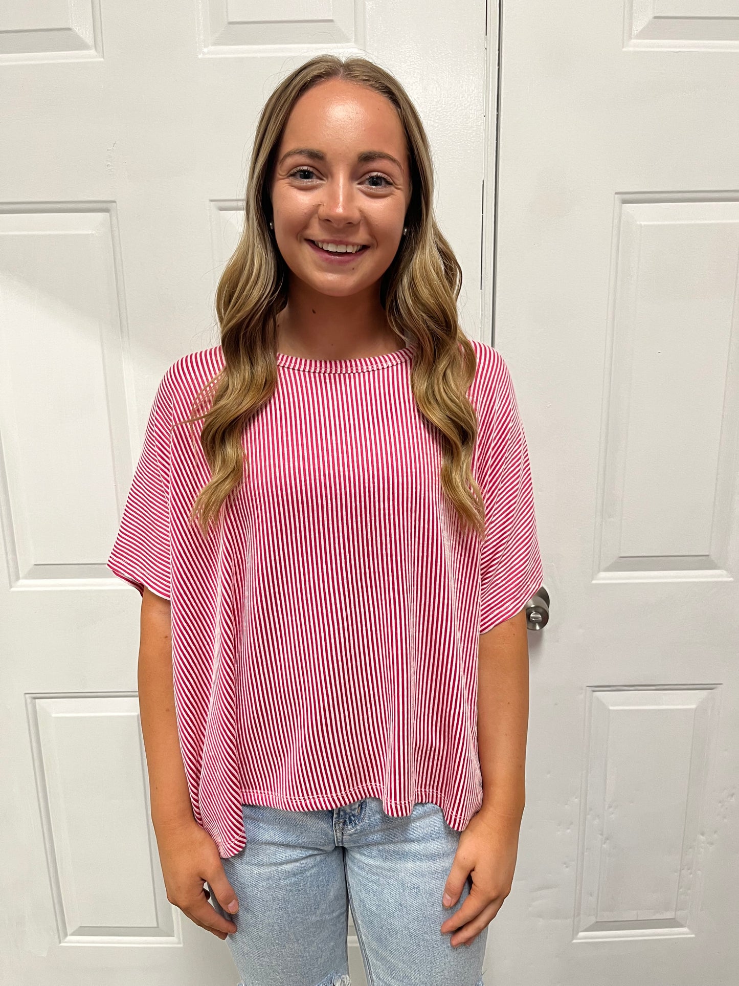 Pink Ribbed Top