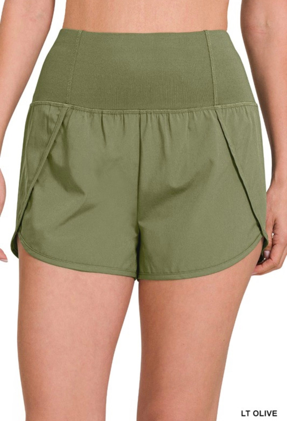 Olive Athletic Running Shorts