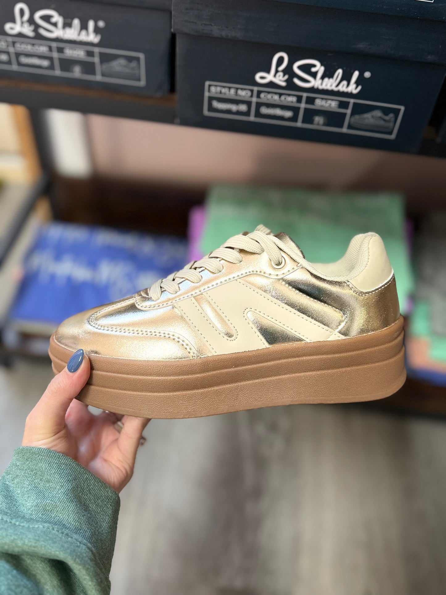 Gold Platform Sneakers