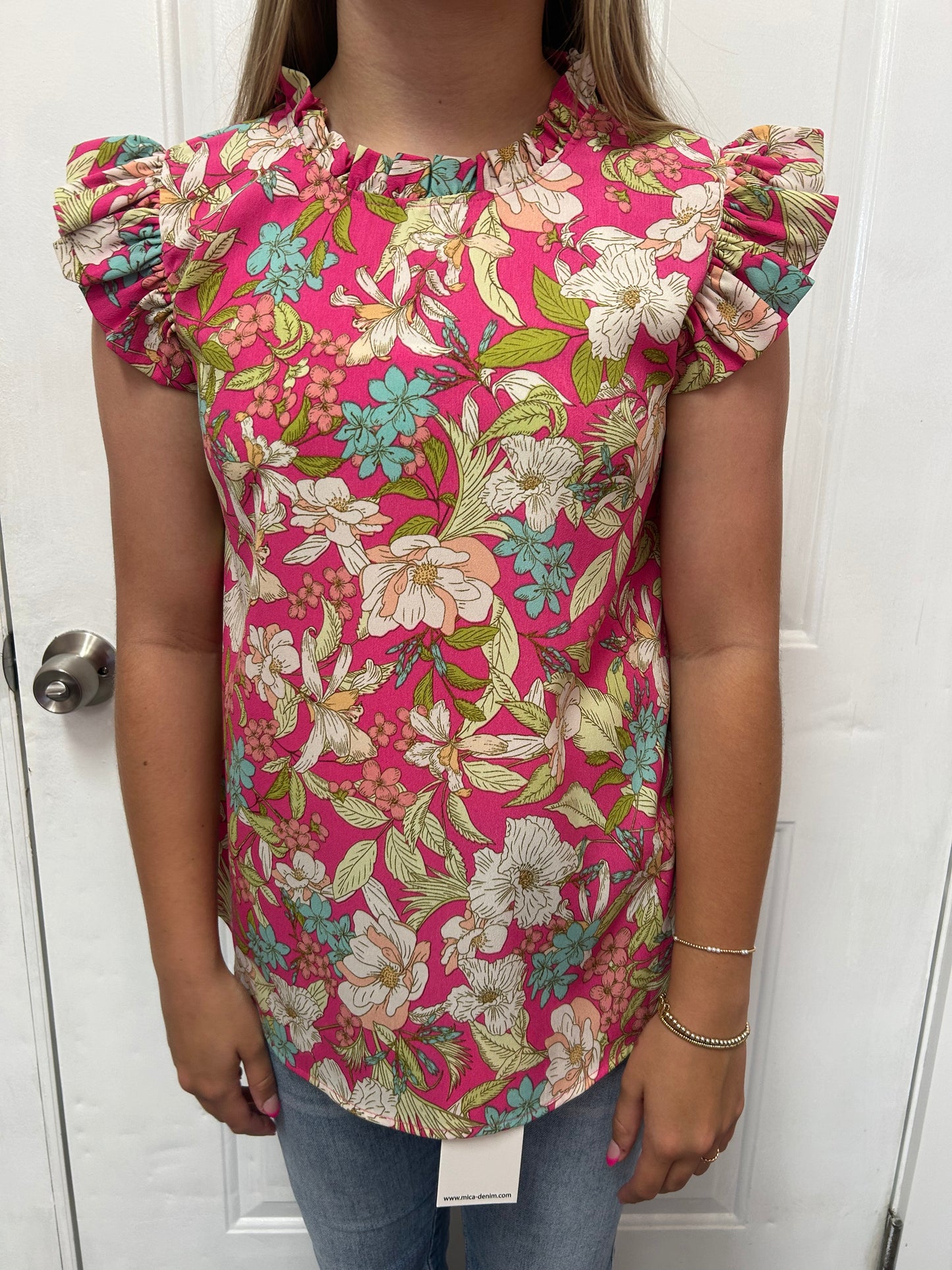 Fuchsia Flower Blouse