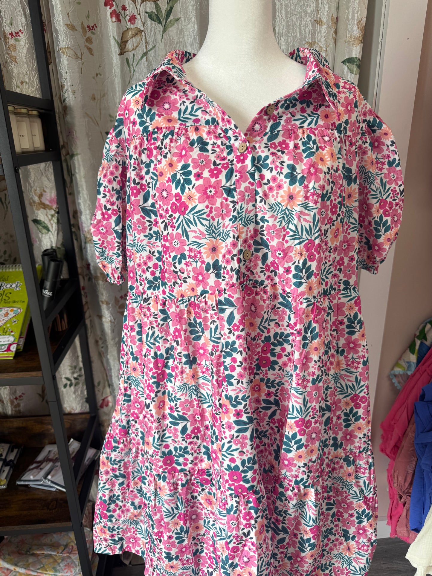 Curvy Pink Floral Dress