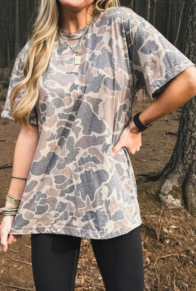 Retro Camouflage Crewneck Tee
