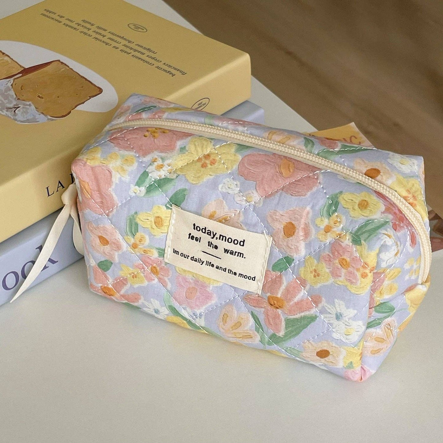 Cute Flower Print Make Up Bag