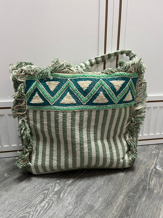 Green Boho Frayed Bag