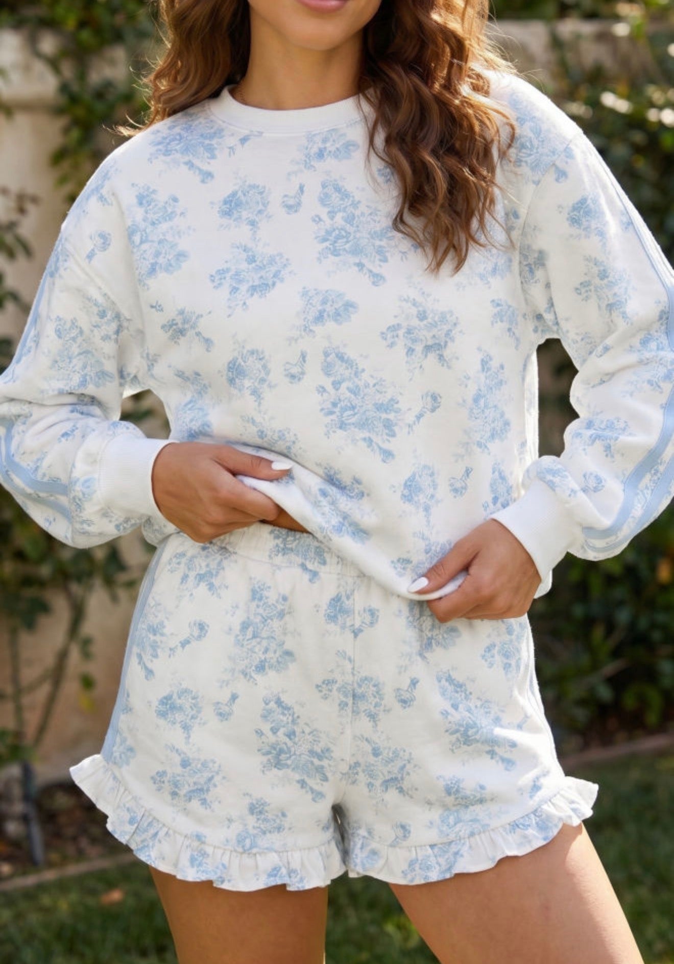 Blue Floral Short Set- Pre/Order