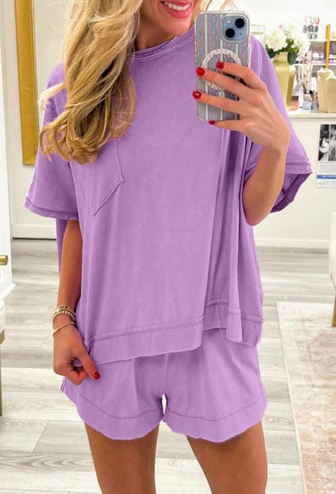 Mineral Washed Short Set