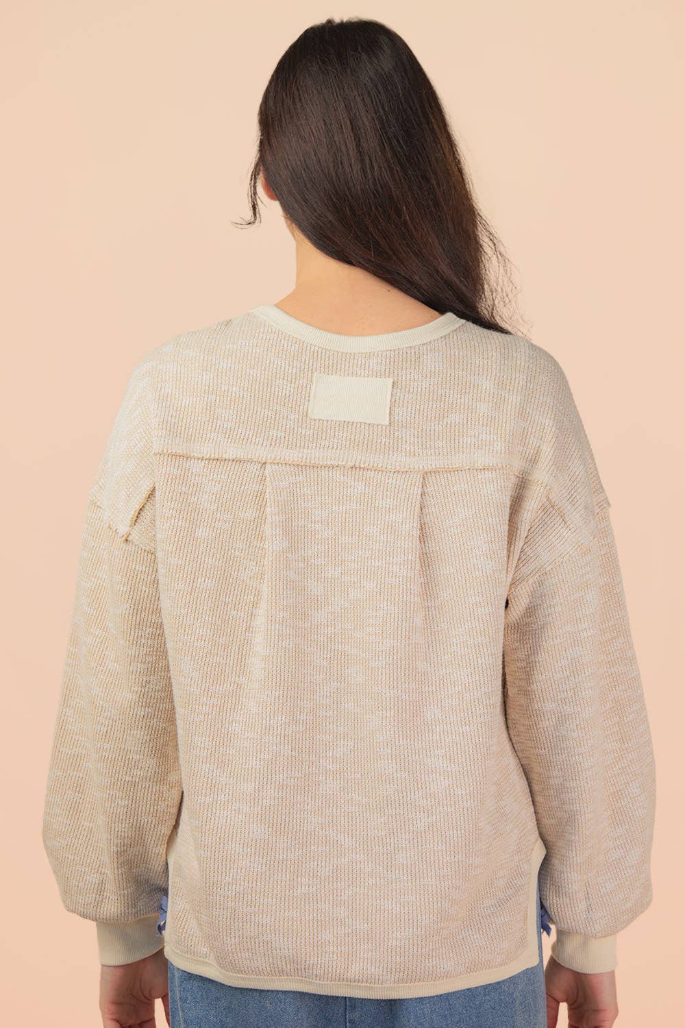 Oversized Printed Knit Casual Top