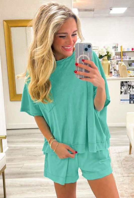 Mineral Washed Short Set