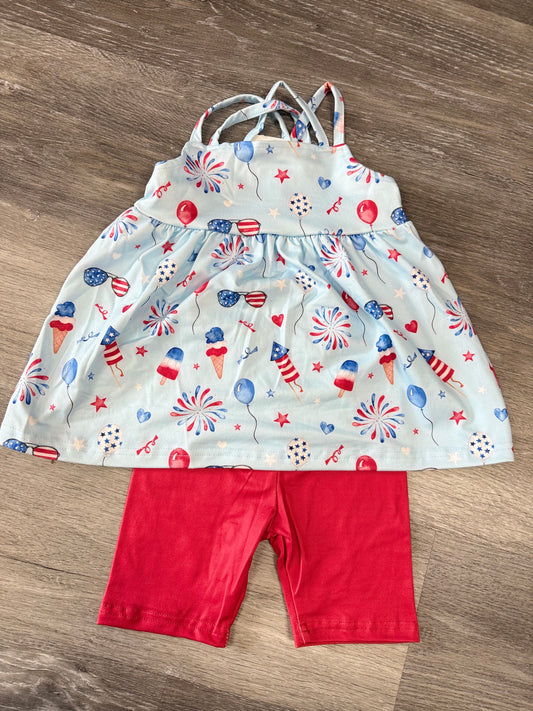 Kids USA All Day Short Set