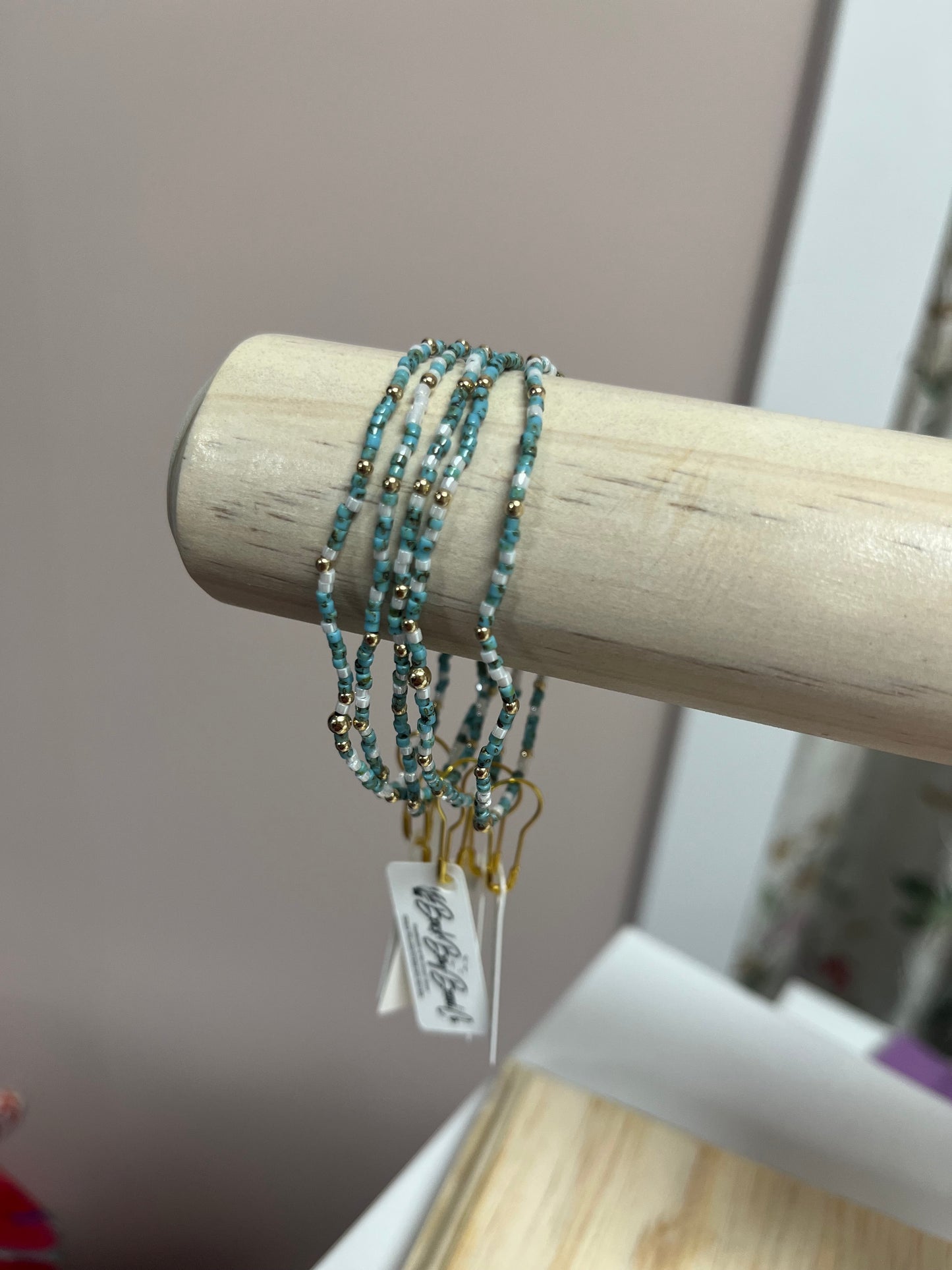 Blue/Green Gold Filled Bracelet