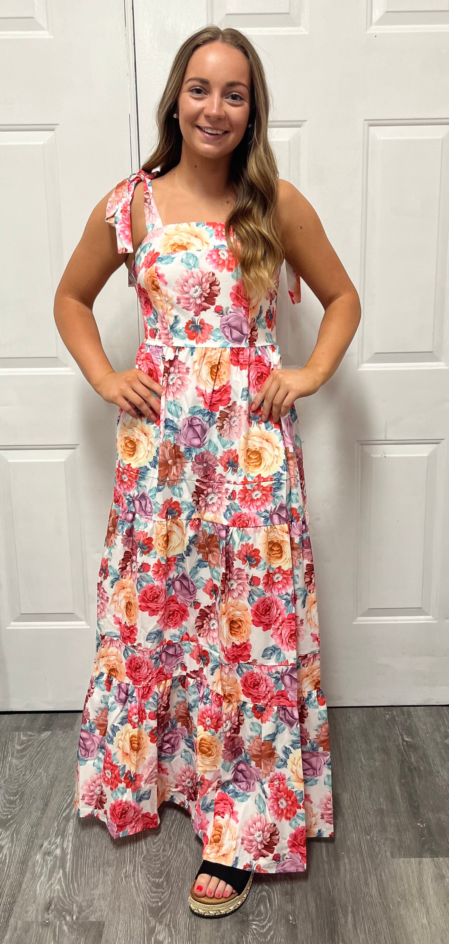 Pink Floral Maxi Dress