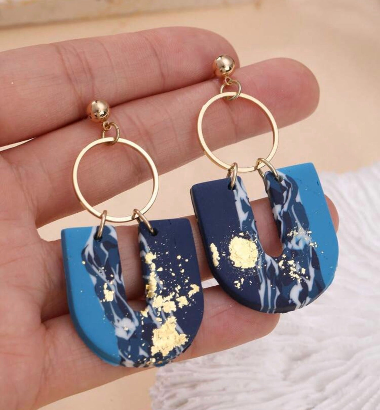 Blue Soft Clay Earrings