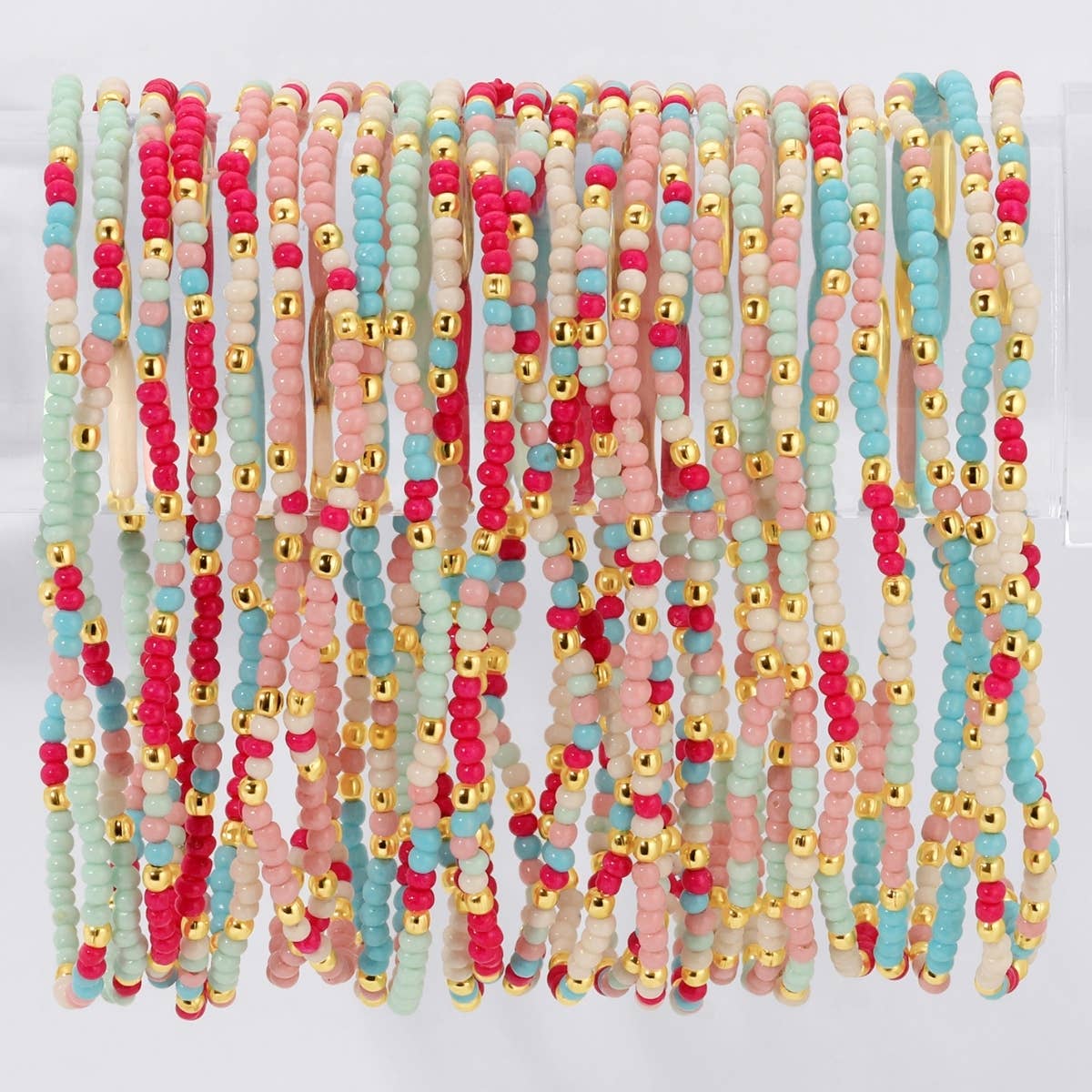 Assorted 2mm Stretch Seed Bead Bracelets