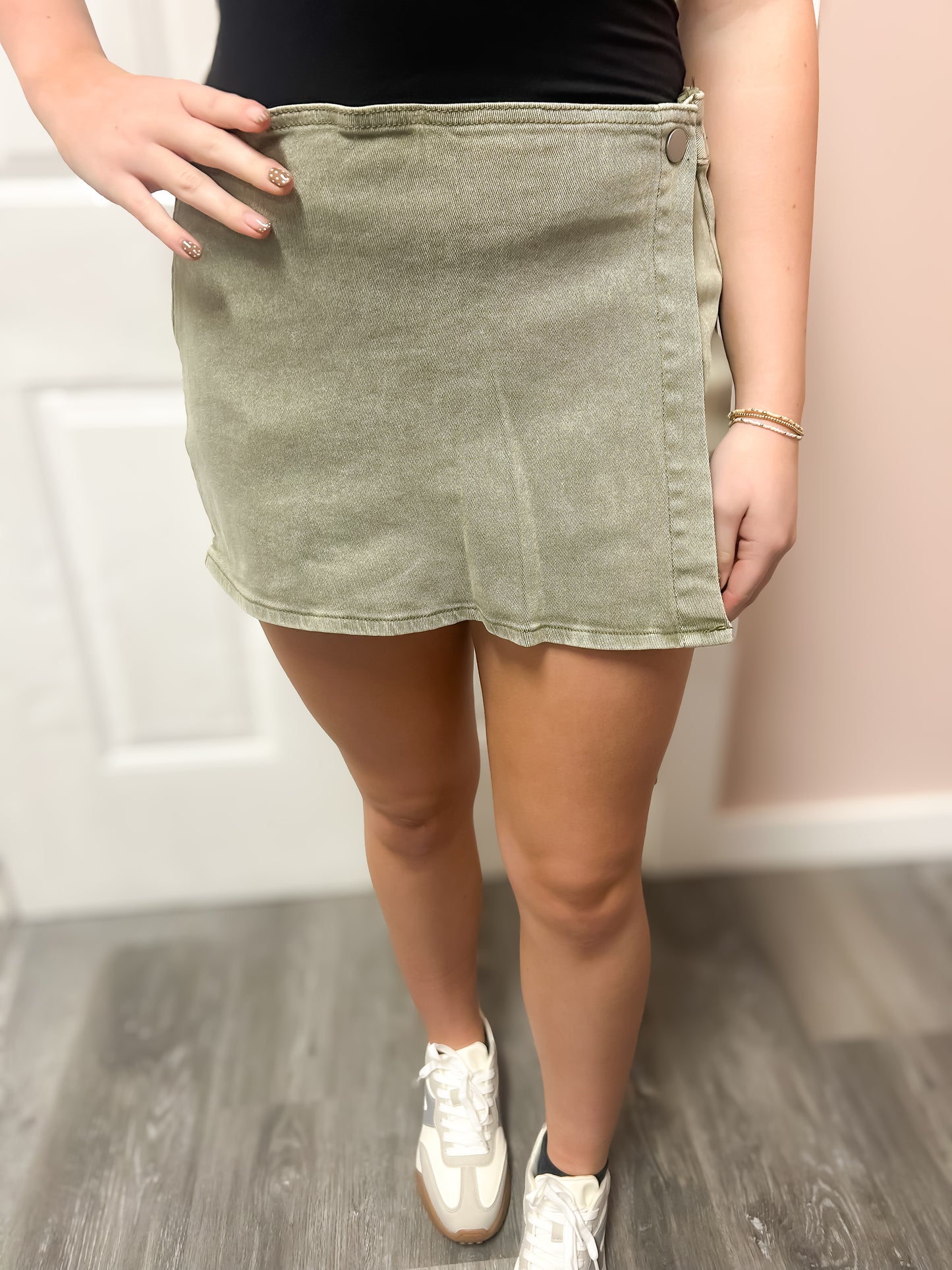 Zenana Washed Denim Skort