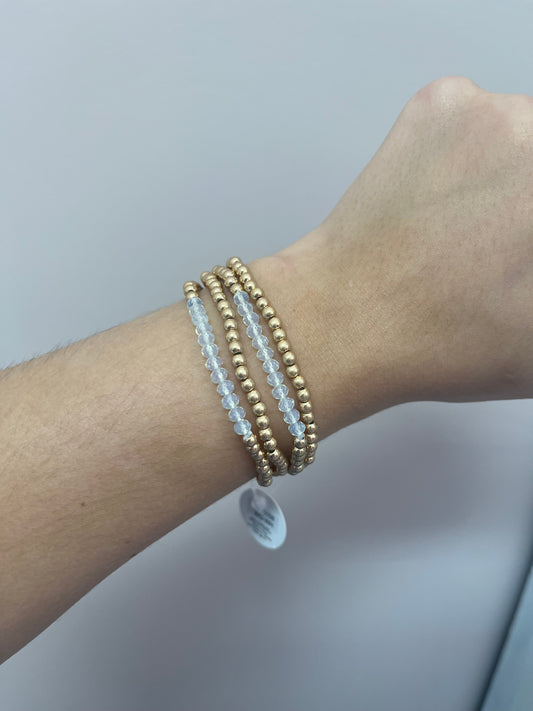 White Gold Filled Bracelet Stack