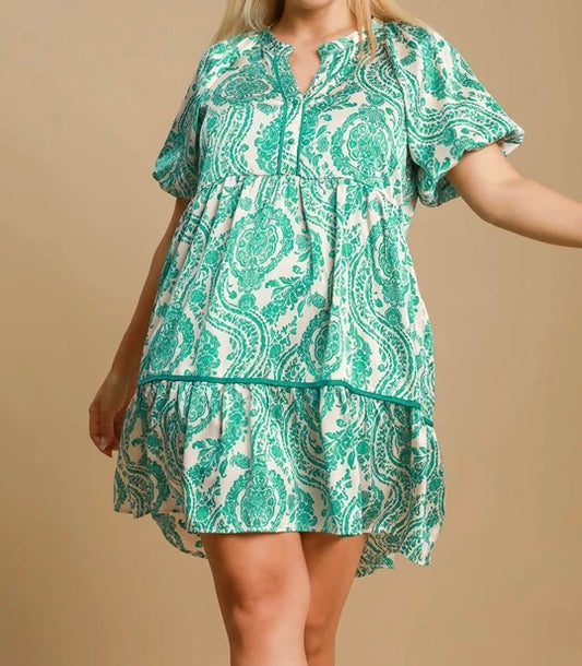Plus Size Teal Green Dress
