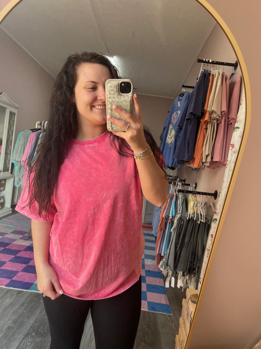 Hot Pink Oversized Tee