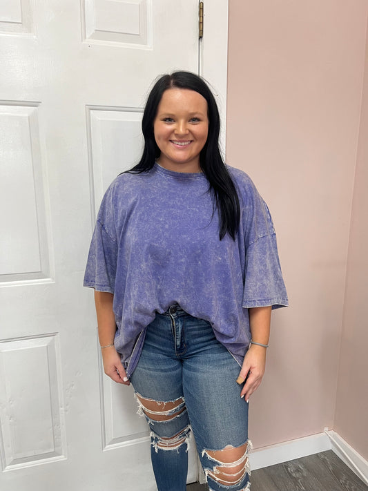 Purple Wash Oversized Tee