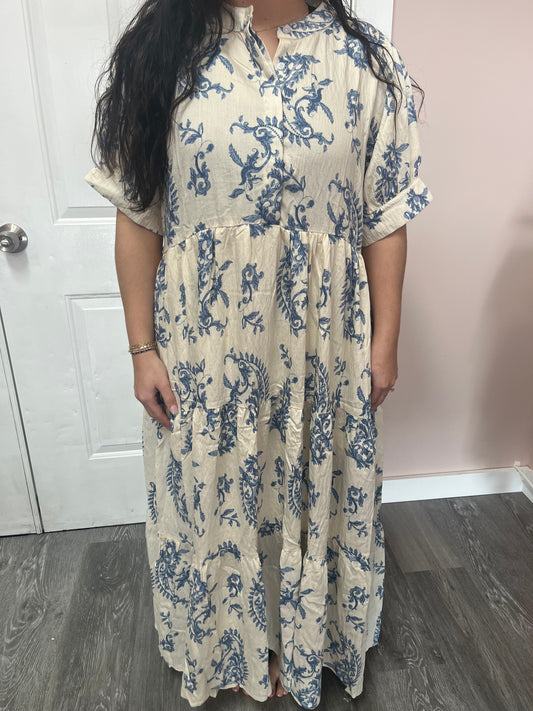 Plus Size Blue Mix Dress