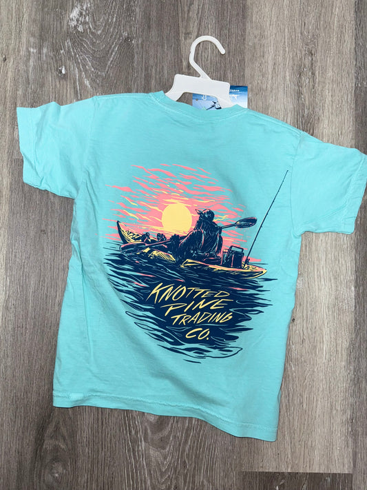 Youth Sunset Sasquatch Knotted Pine T-Shirt