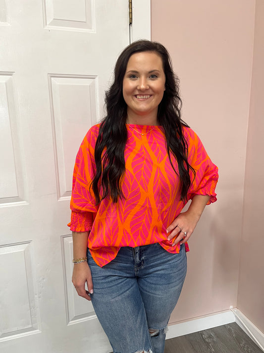 Pink/Orange Blouse