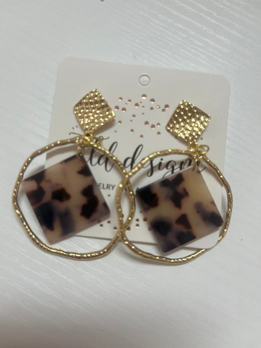 Leopard Spot Gold Earring