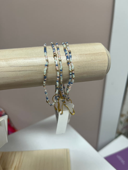 Pink/Blue/Green Gold Filled Bracelet