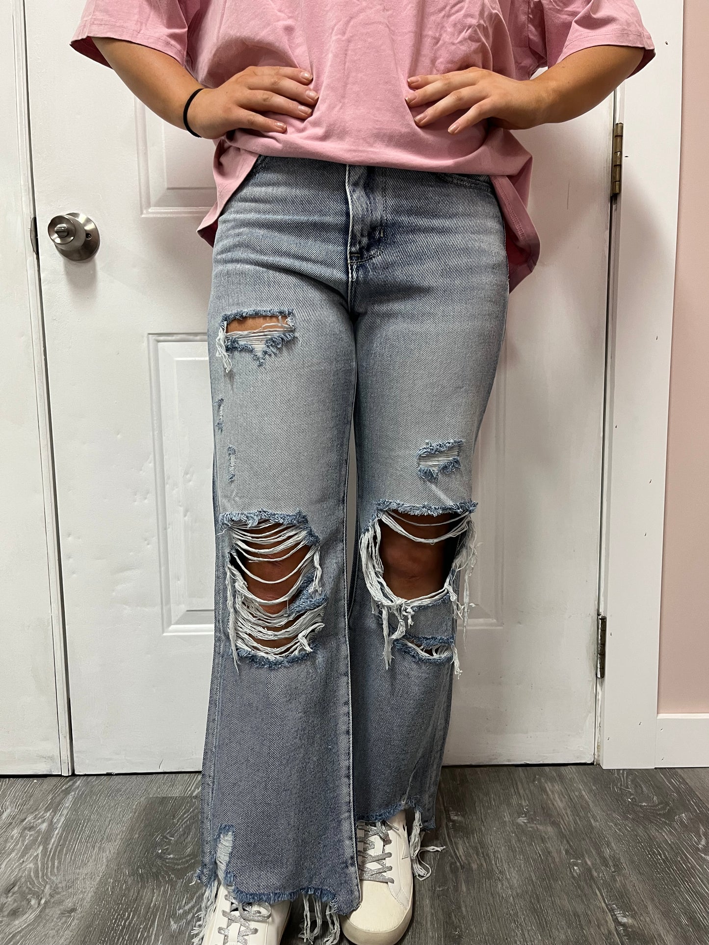 Light Wash Petra Wide Leg Jeans