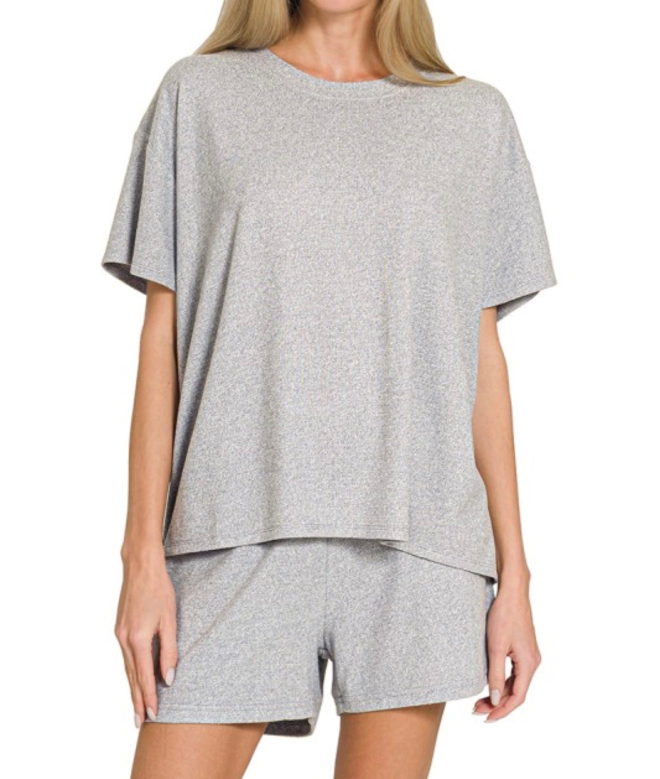 Soft Melange Short Sleeve & Short Set