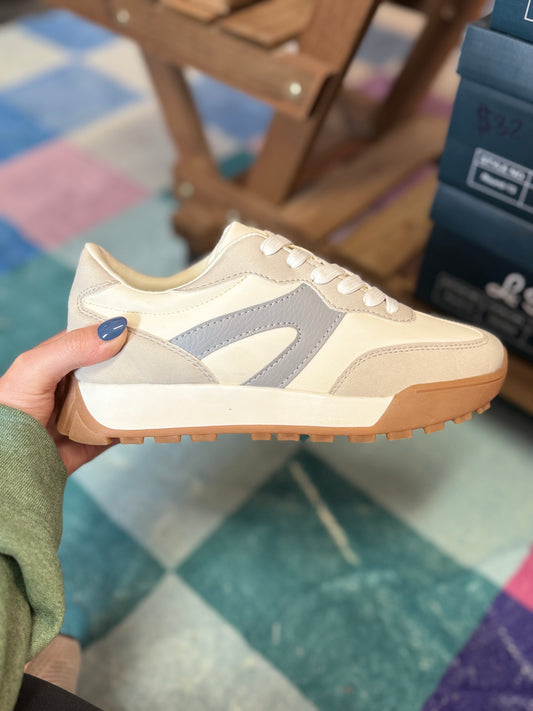Grey/Multi Lace Up Sneakers