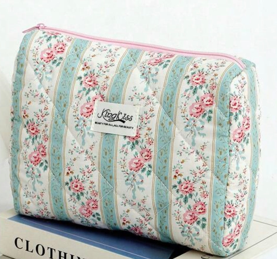 Quilted Makeup Bag Set