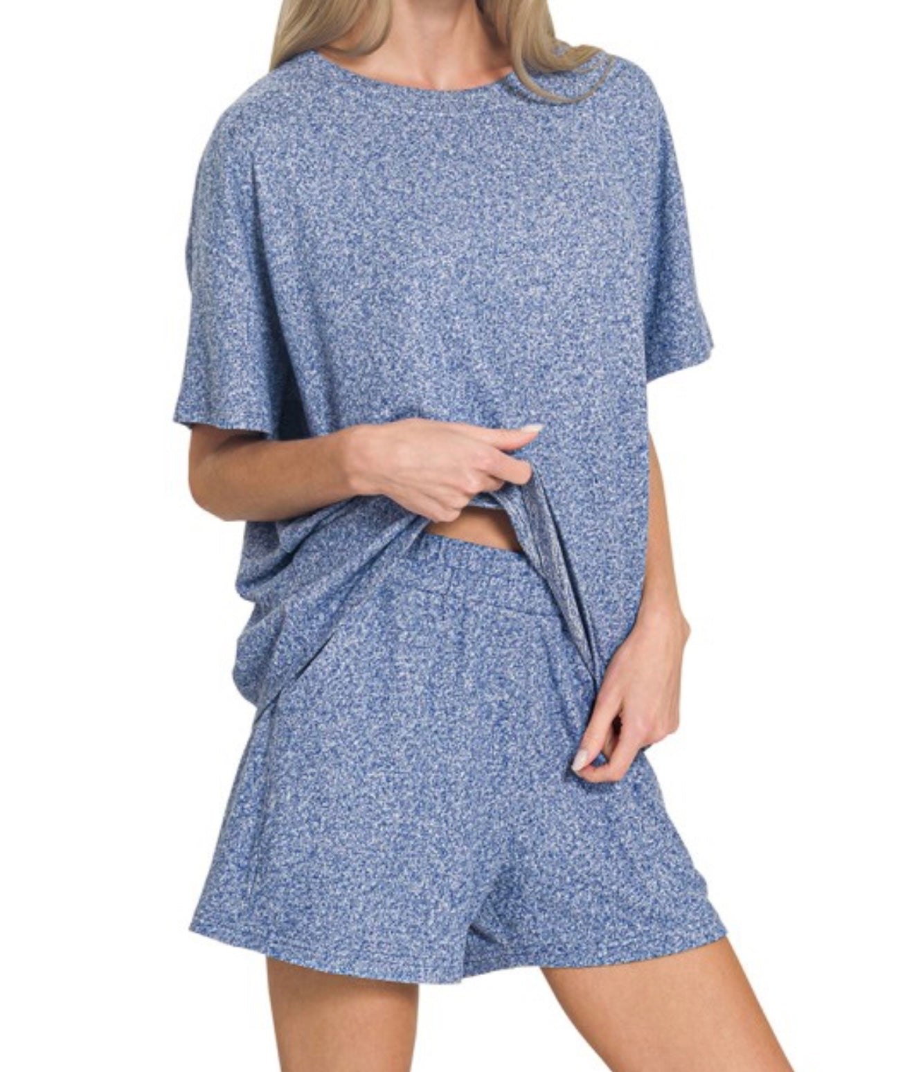 Soft Melange Short Sleeve & Short Set