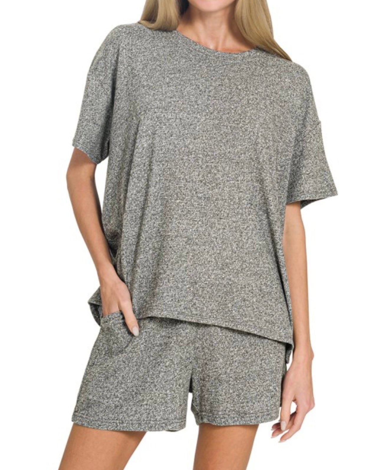 Soft Melange Short Sleeve & Short Set