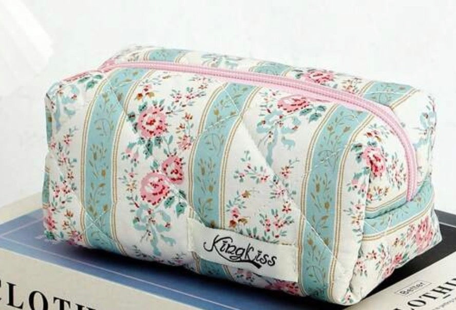 Quilted Makeup Bag Set
