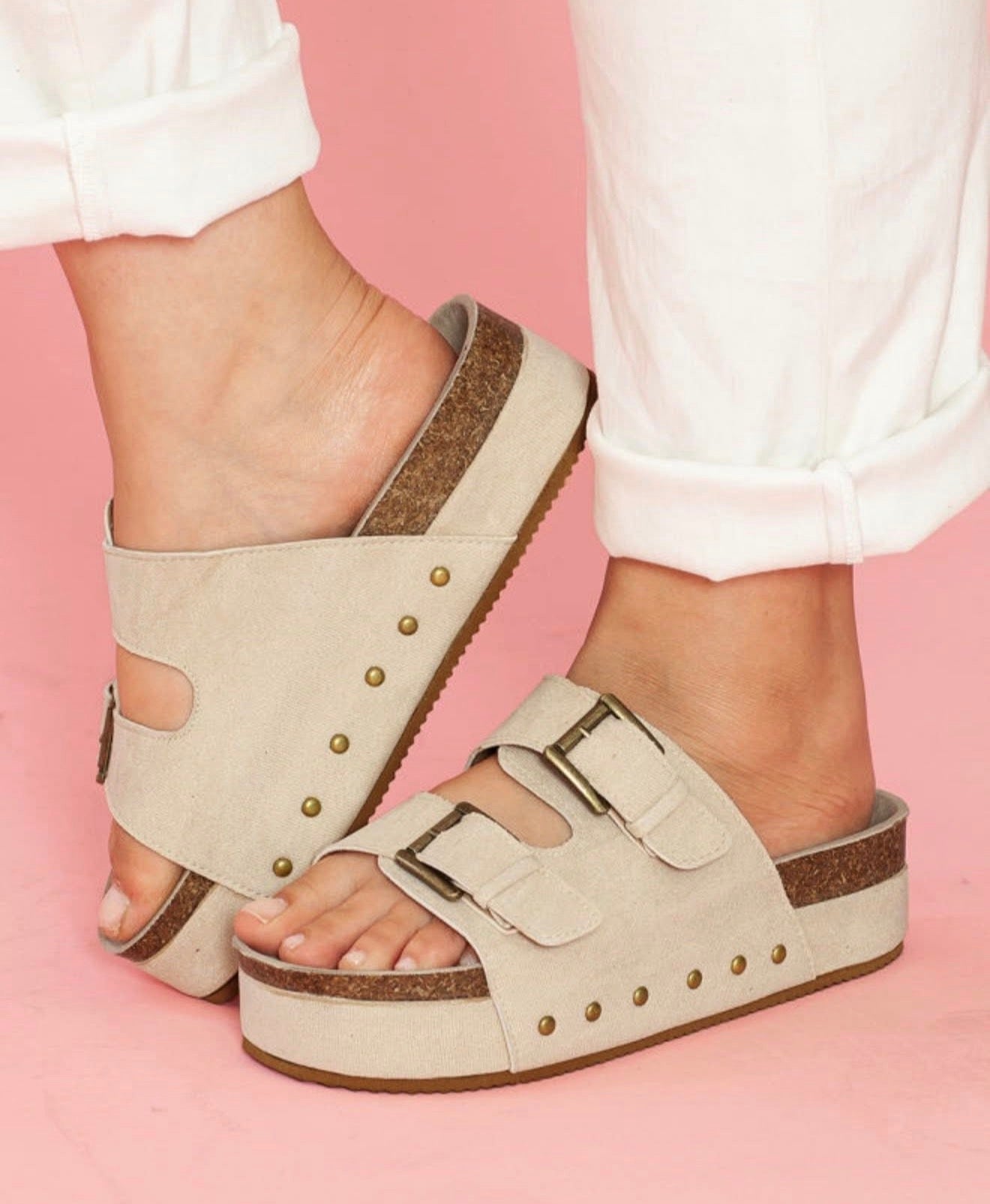 Beige Platform Sandal