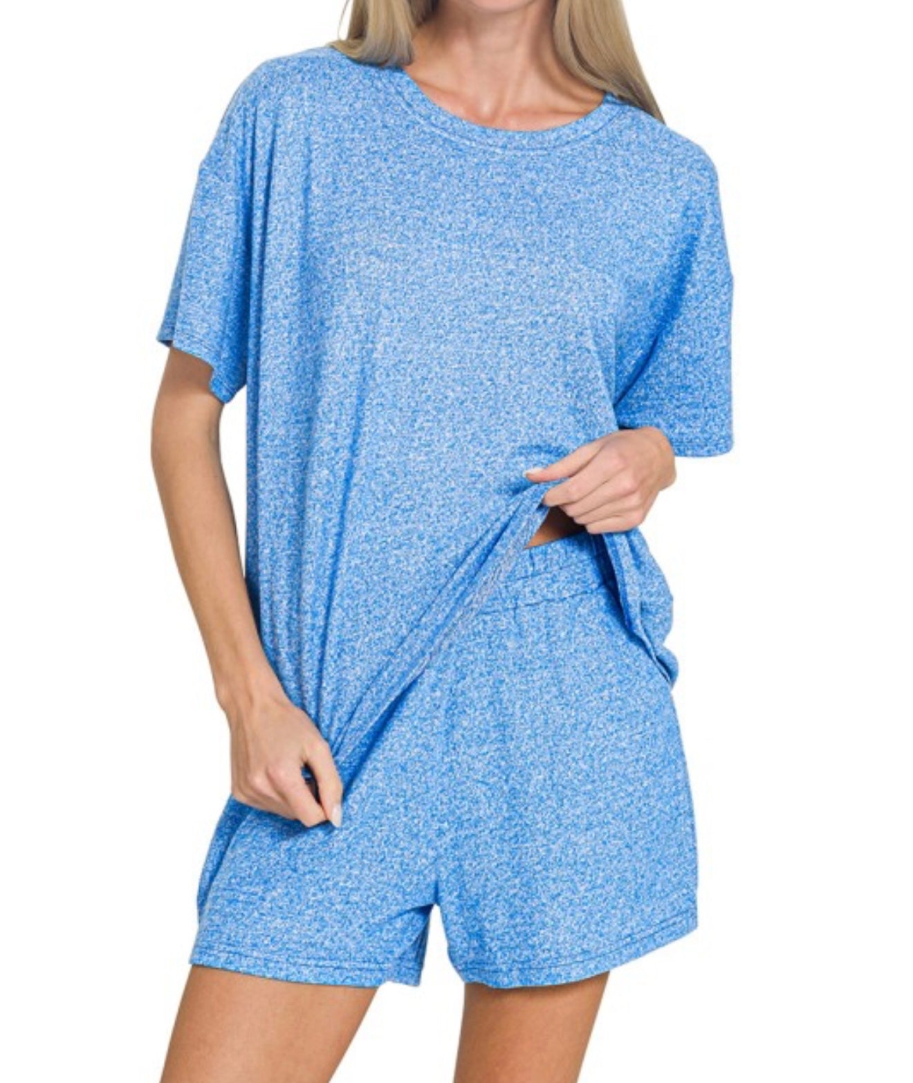 Soft Melange Short Sleeve & Short Set