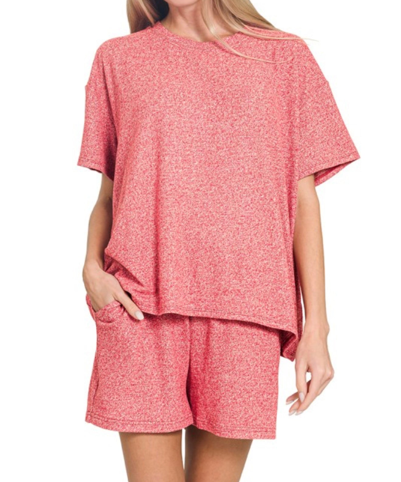 Soft Melange Short Sleeve & Short Set